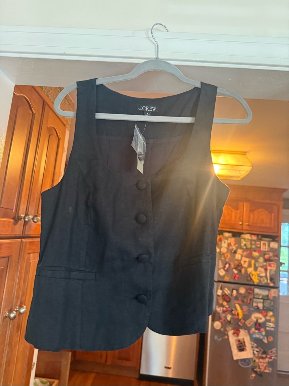 J.Crew Classic Black Button Front Vest